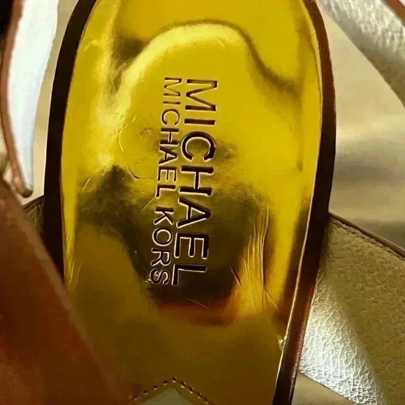 Michael Kors Size 10 Josephine Brown Wedge Sandals Luggage Tan Brown - Picture 2 of 9